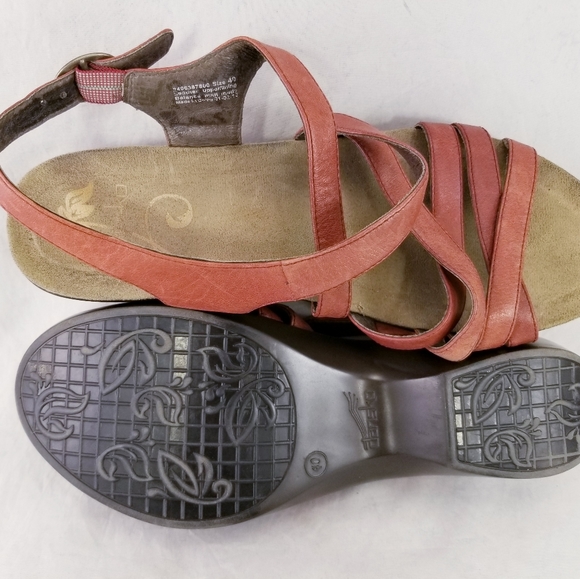 DANSKO MULTI STRAPS RED LEATHER WOMEN SANDALS BUCKLE SIZE 40/9.5 EUC - Picture 5 of 11